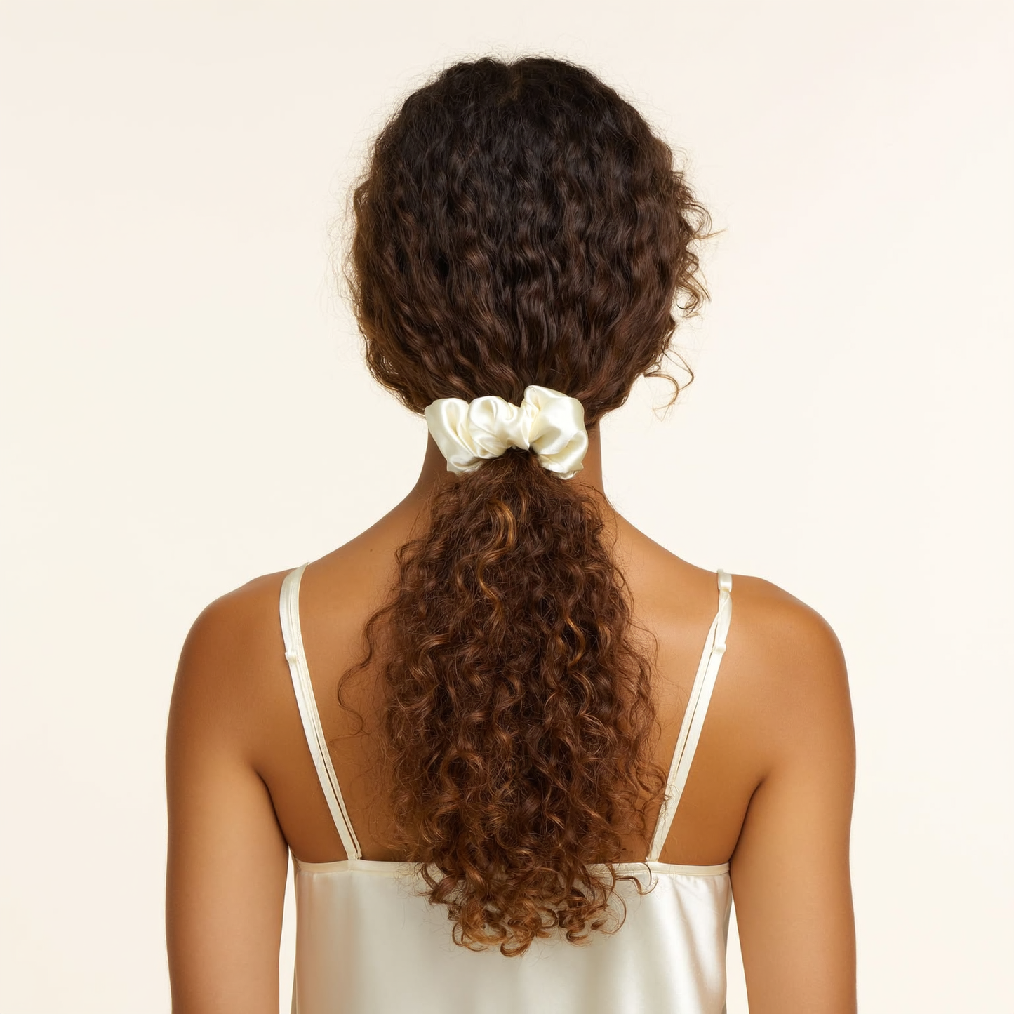 Classic Silk Puff Scrunchie | Pearl Glow