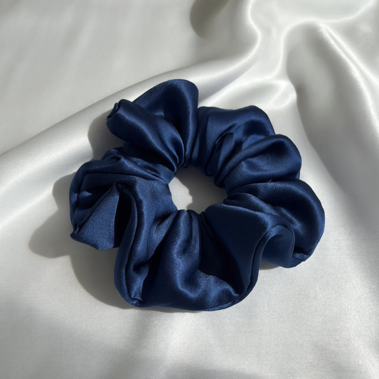 Classic Silk Puff Scrunchie | Blue Haze