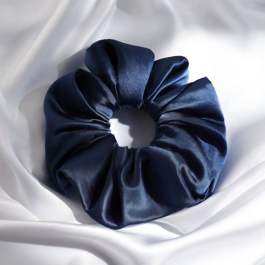 Midi Silk Puff Scrunchie | Blue Haze