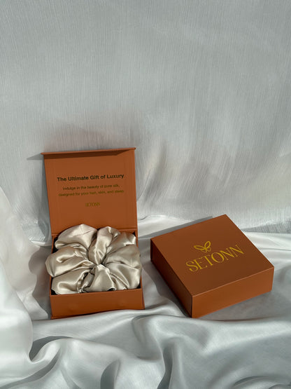 Grande Silk Puff Scrunchie | Cocoa Dusk