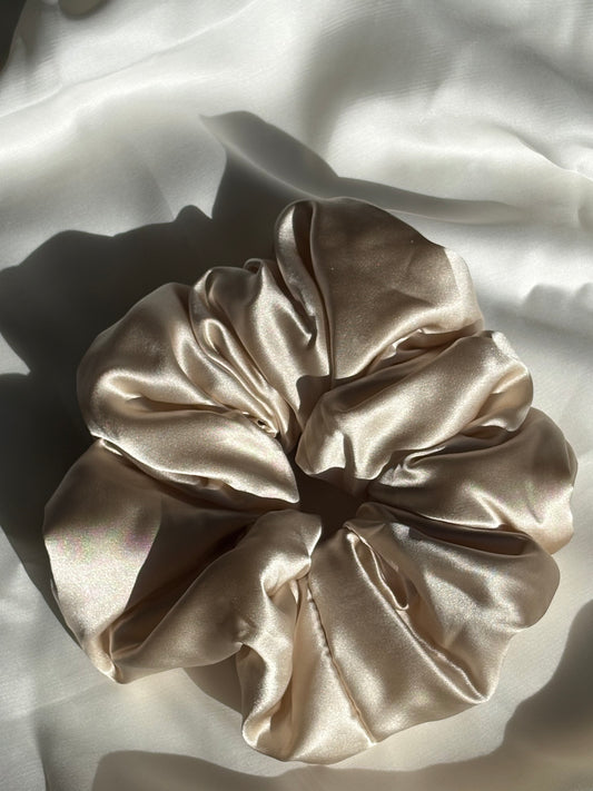 Midi Silk Puff Scrunchie | Cocoa Dusk