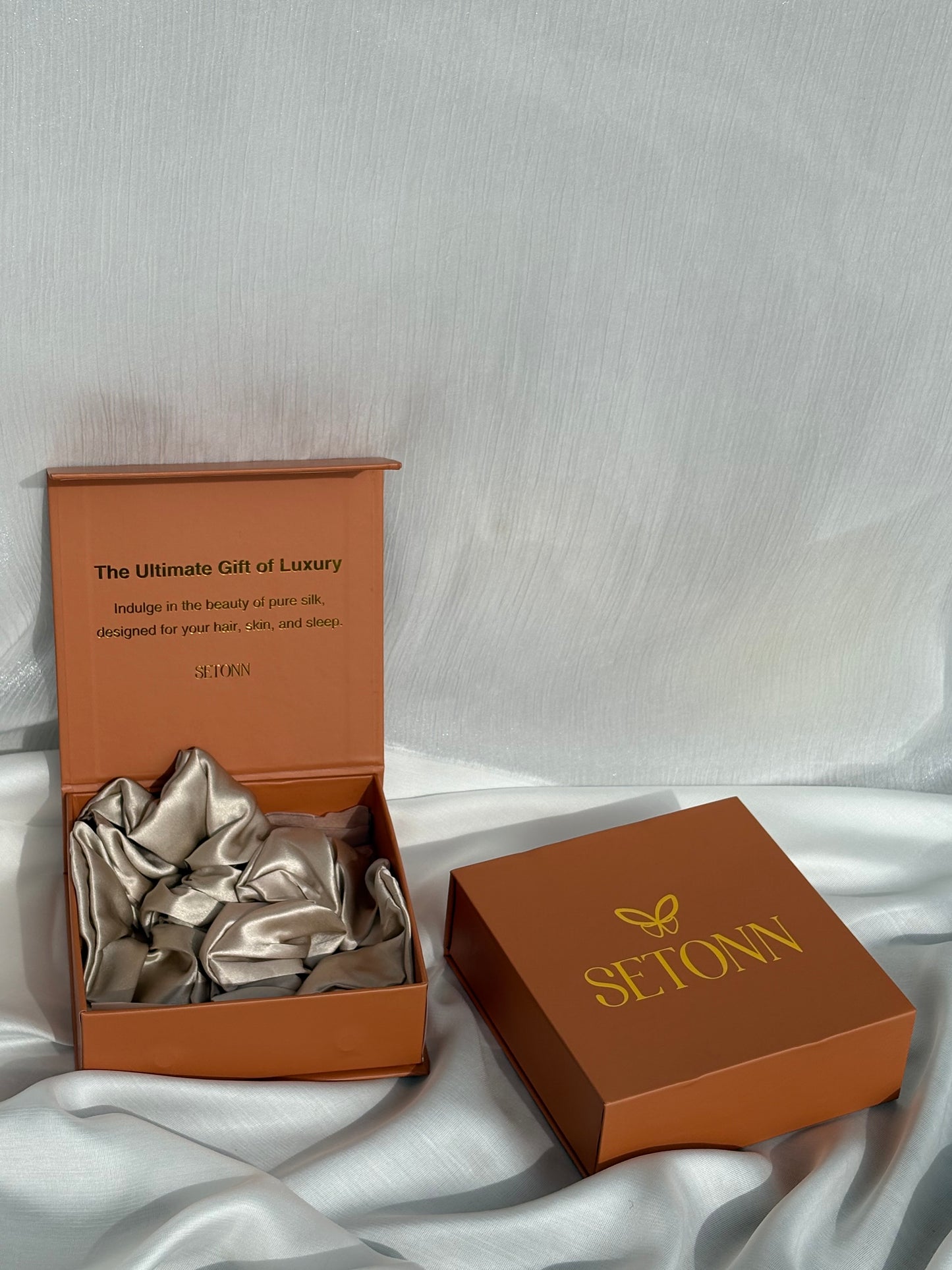 Midi Silk Puff Scrunchie | Cocoa Dusk