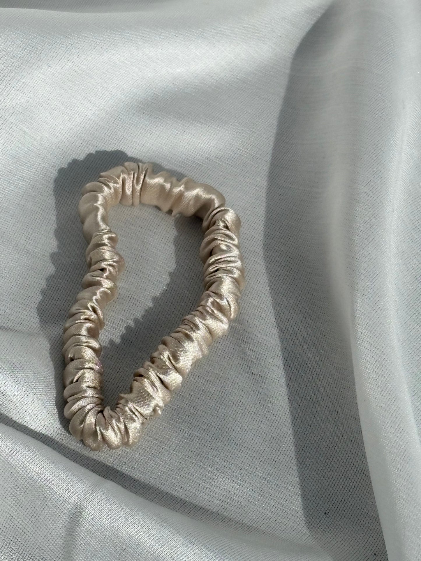 Petite Silk Ribbonette Scrunchie | Cocoa Dusk