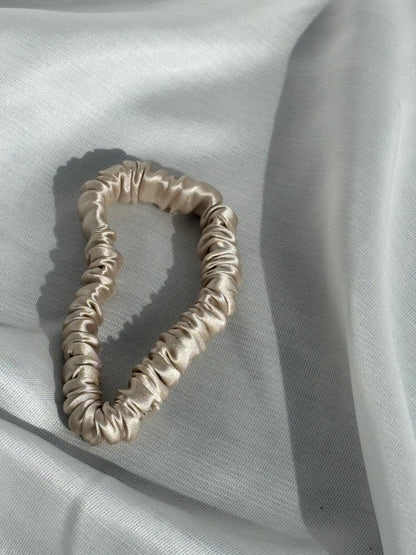 Petite Silk Ribbonette Scrunchie | Cocoa Dusk