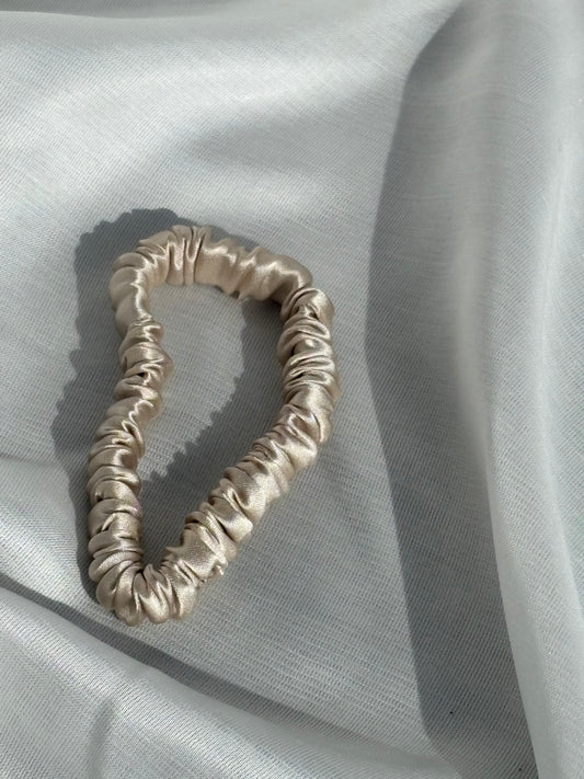 Petite Silk Ribbonette Scrunchie | Cocoa Dusk