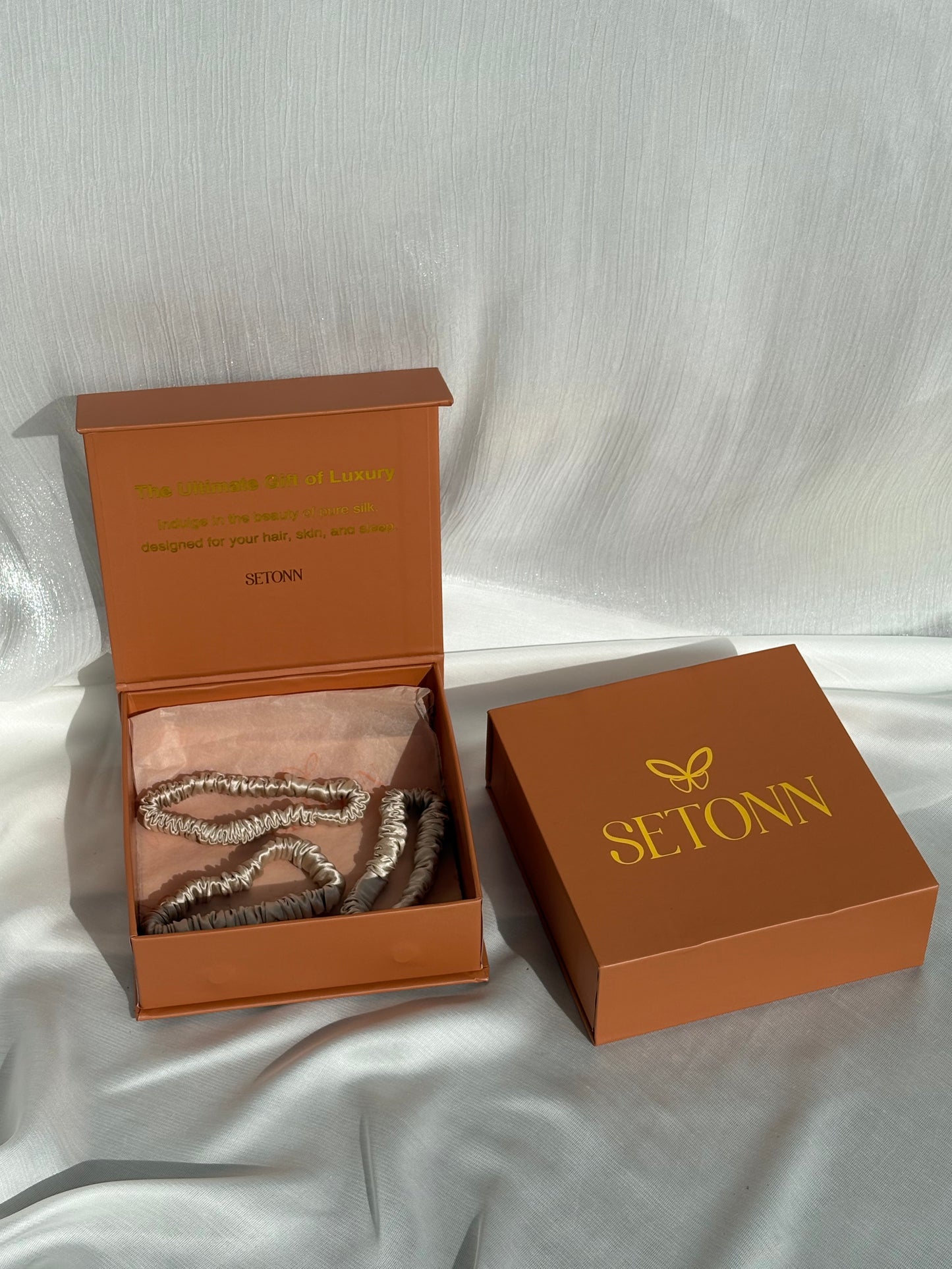 Petite Silk Ribbonette Scrunchie | Cocoa Dusk