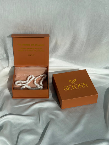 Petite Silk Ribbonette Scrunchie | Pearl Glow