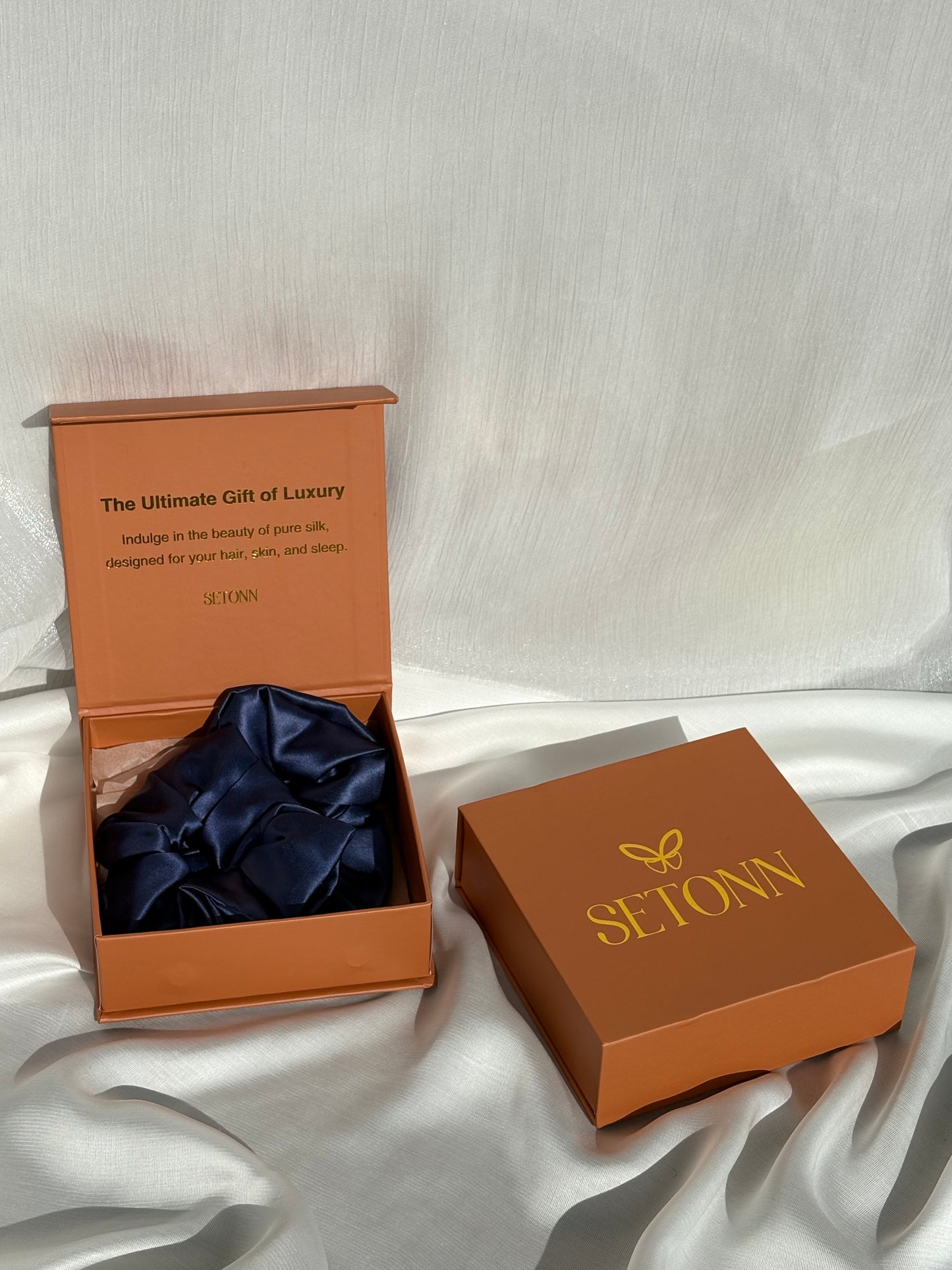 Midi Silk Puff Scrunchie | Blue Haze